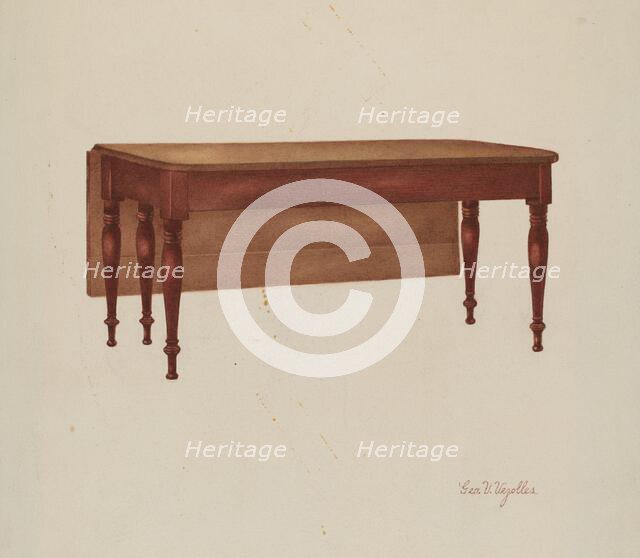 Table (Dining?), 1935/1942. Creator: George V. Vezolles.
