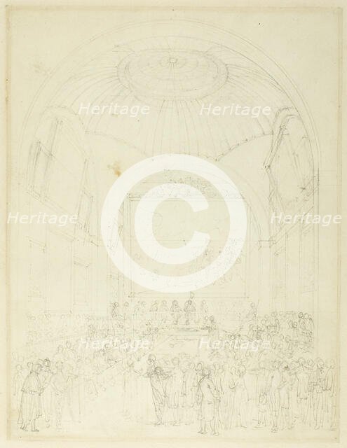 Study for Common Council Chamber, Guild Hall, from Microcosm of London, c. 1808. Creator: Augustus Charles Pugin.