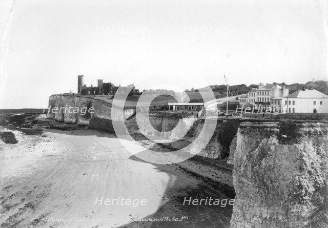 Kingsgate Castle and the beach, Broadstairs, Kent, 1890-1910. Artist: Unknown