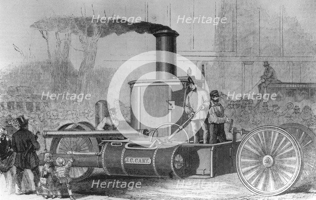 Steam powered fire engine, New York City, USA, 1858. Artist: Unknown