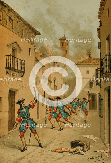 War of the Spanish Succession: Siege of Játiva (8 May to 6 June 1707), 1891.  Creator: Juan Alaminos.