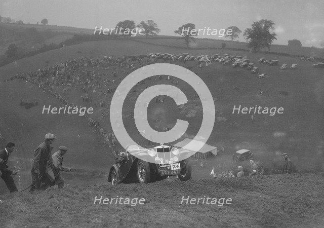 MG Magnette NA competing in the MG Car Club Rushmere Hillclimb, Shropshire, 1935. Artist: Bill Brunell.