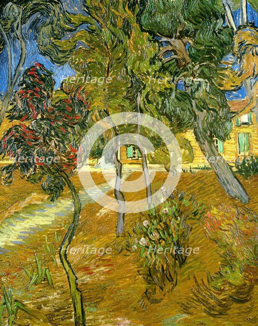 Trees in the garden of the asylum, 1889. Creator: Gogh, Vincent, van (1853-1890).