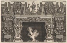 Bird in shell at the center of the lintel, with a frieze of trophies, surmounted by an..., 1769 (?). Creator: Giovanni Battista Piranesi.
