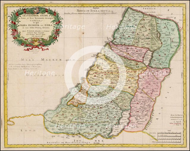Map of the Holy Land Divided into the Twelve Tribes of Israel , 1679. Creator: Anonymous master.