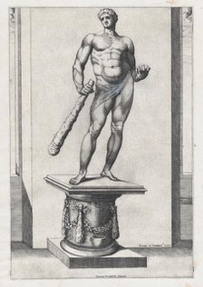 Speculum Romanae Magnificentiae: Hercules with the apples of the Hesperides, 1581., 1581. Creator: Diana Mantuana.