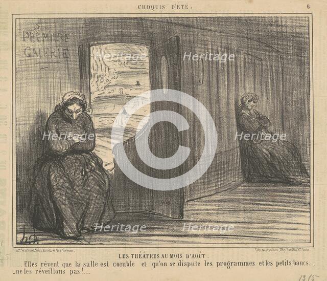 Les thèatres au mois d'aout, 19th century. Creator: Honore Daumier.