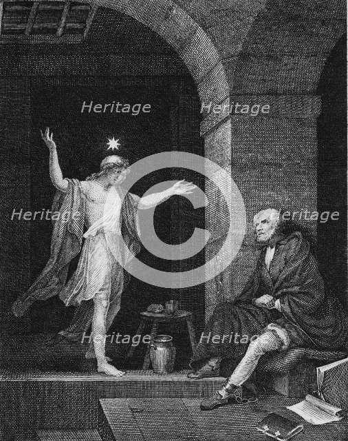 Hesper Appearing to Columbus in Prison, 1800s. Creator: Delignon, Jean-Louis (1755-1804).