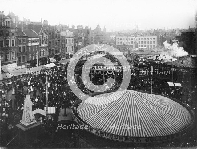 Goose Fair, Market Place, Nottingham, Nottinghamshire, 1910. Artist: Henson & Co