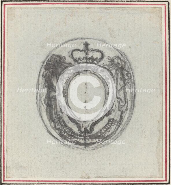 Armorial Cartouche with Crown and Swags. Creator: Hubert Francois Gravelot.