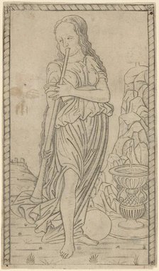 Caliope (Calliope), c. 1465. Creator: Master of the E-Series Tarocchi.