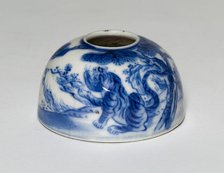 Miniature Brushwasher with Tiger in a Landscape, Qing dynasty (1644-1911). Creator: Unknown.