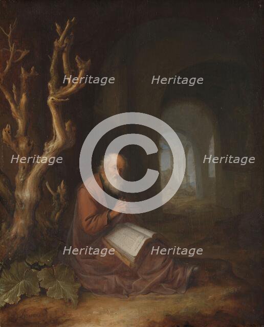 A Hermit Praying in a Ruin, 1650-1668. Creator: Jan Adriaensz. van Staveren.