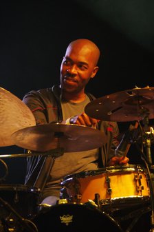 Eric Harland, Love Supreme Jazz Festival, Glynde Place, East Sussex, 2014. Artist: Brian O'Connor.