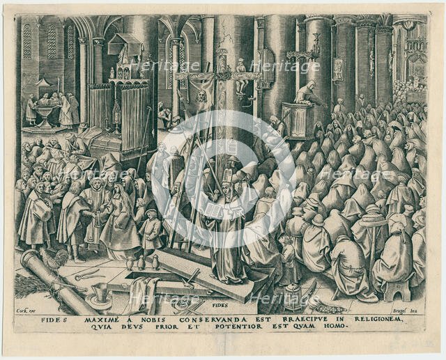 Fides (Faith) from The Seven Virtues, 1559. Creator: Galle, Philipp (Philips) (1537-1612).