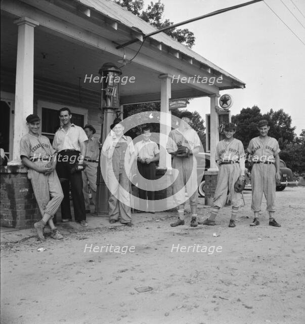 Rural filling stations become community centers, near Chapel Hill, North Carolina, 1939. Creator: Dorothea Lange.