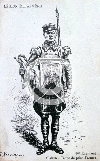 Bugler, 4th Regiment of the French Foreign Legion, 20th century. Artist: Unknown