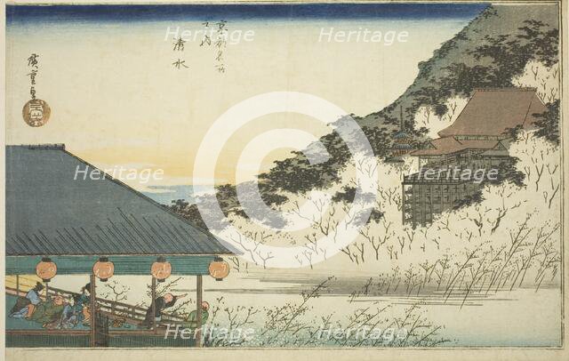 Kiyomizu Temple, from the series "Famous Places in Kyoto (Kyoto meisho no uchi)", c. 1834. Creator: Ando Hiroshige.