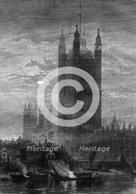 The Palace of Westminster, London, 19th century.Artist: W May