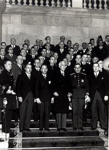 Francesc Macia, President of the Generalitat de Catalonia, along with other political figures.