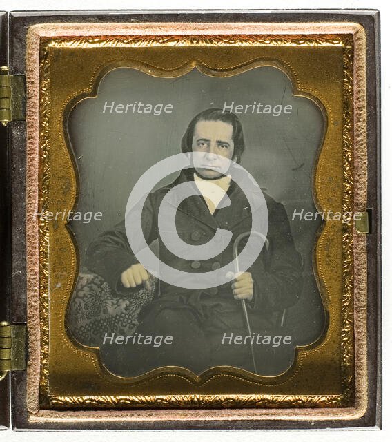Untitled [portrait of a man with walking stick], 1839/60.  Creator: Unknown.