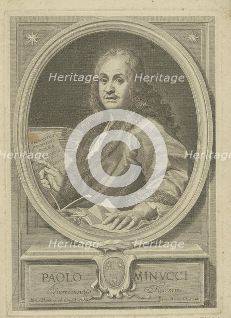 Portrait of the poet Paolo Minucci (1606-1695) , 1720s. Creator: Masini, Pietro (active 1720s).