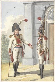 Grenadier Officer and the municipality of the Livonian Guard, 1806. Creator: Jan Antony Langendijk.