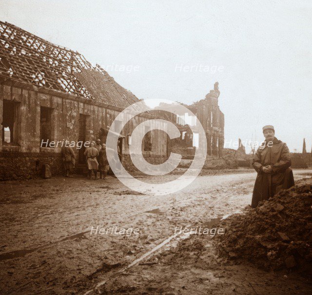 Town Hall at Ablain-Saint-Nazaire, Northern France, c1914-c1918.  Artist: Unknown.