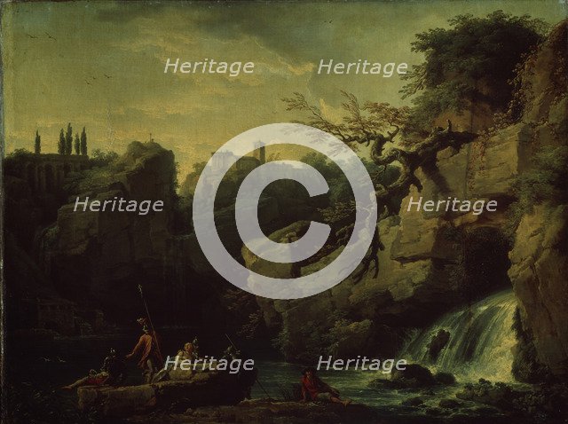 Romantic landscape (Landscape in the Taste of Salvatore Rosa), 1746. Artist: Vernet, Claude Joseph (1714-1789)