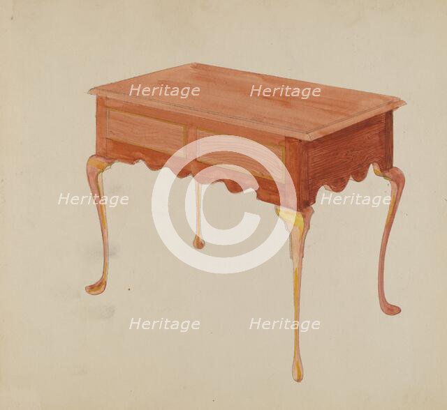 Rectangular Serving Table, 1935/1942. Creator: Unknown.