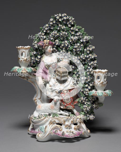 Pair of Candelabra, c. 1775. Creator: Derby Porcelain Factory (Chelsea-Derby Period).
