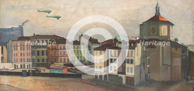 Piazza Santo Stefano di Milano , 1935. Creator: Penagini, Siro (1885-1952).