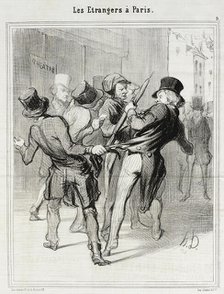 Ce qu'on appelle les séductions de Paris, 1844. Creator: Honore Daumier.