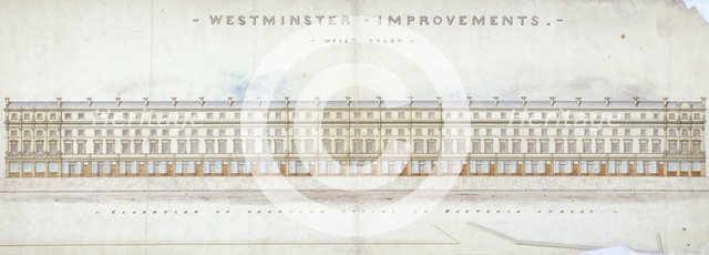 Elevation of proposed houses in Victoria Street, Westminster, London, c1845. Artist: Tyler