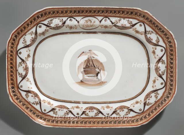 Octagonal Plate From The George Washington Memorial Service, c1800. Creator: Unknown.