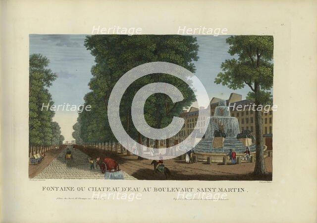 Fontaine ou château d'eau au boulevart Saint-Martin, 1817-1824. Creator: Courvoisier-Voisin, Henri (1757-1830).