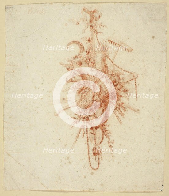 Design for Trophy with Gardening Tools, n.d. Creator: Jean Baptiste Marie Huet.