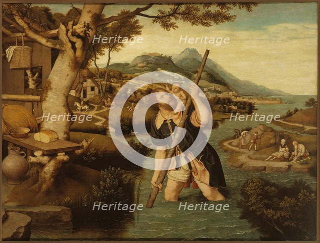 Landscape with Saint Christopher, First Half of 16th cen.. Creator: Mostaert, Jan (1472/73-1555/56).