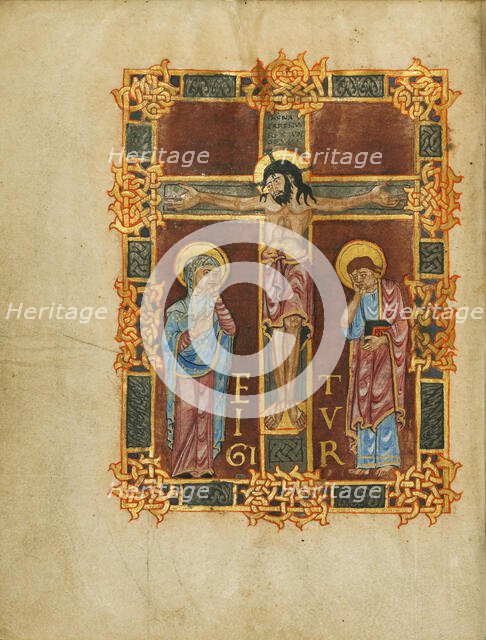 The Crucifixion; Sacramentary, first quarter of 11th century. Creator: Unknown.