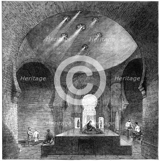 A Turkish bath in Jermyn Street, London, 1891.Artist: Swain