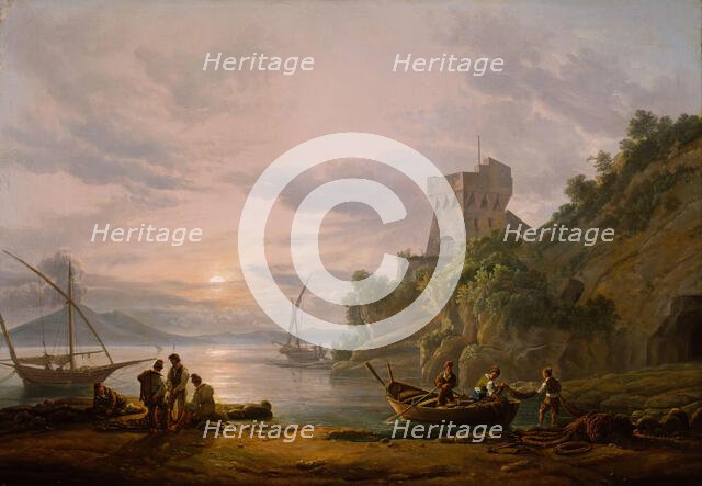 Coast near Castellammare. Copy after J.C. Dahl, probably 1825. Creator: Peter Bull.