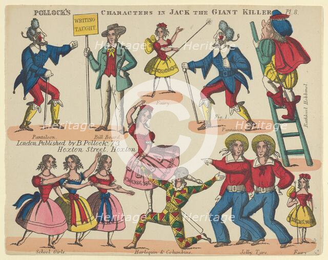 Characters, from Jack the Giant Killer, Plate 8 for a Toy Theater, 1870-90. Creator: Benjamin Pollock.
