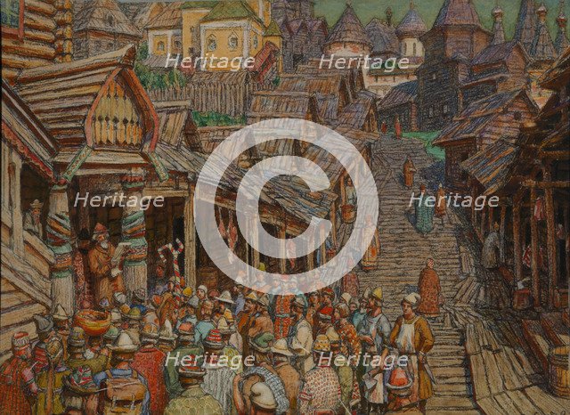 Reading an edict. Artist: Vasnetsov, Appolinari Mikhaylovich (1856-1933)