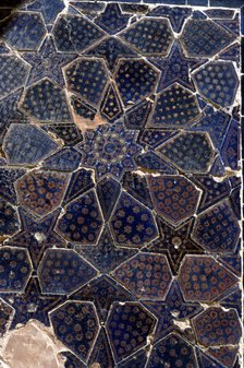 Glazed brick tiling in Shah-i-Zinda Complex, Samarkand, 14th-15th century Artists: CM Dixon, Unknown.