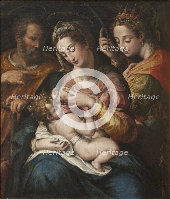 The Holy Family with Saint Catherine.