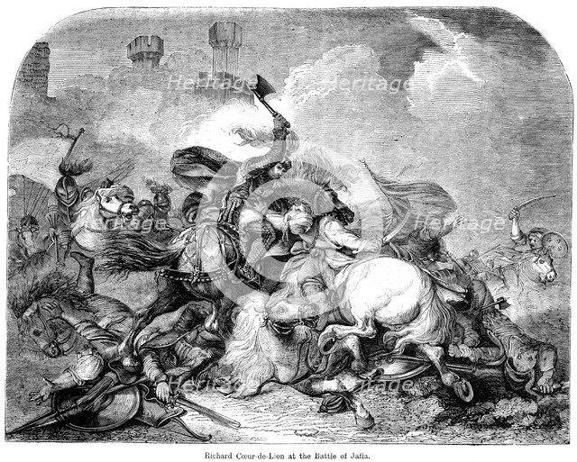 King Richard I (1157-1199) at the Battle of Jaffa, 1192. Artist: Unknown