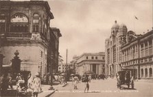 'Chartered Bank & Royal Exchange on Cleve St, Calcutta', c1900. Artist: Unknown.