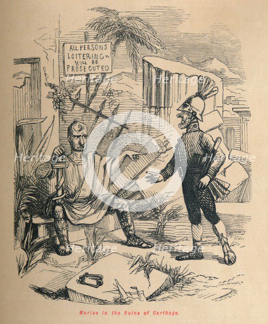 'Marius in the Ruins of Carthage', 1852. Artist: John Leech.