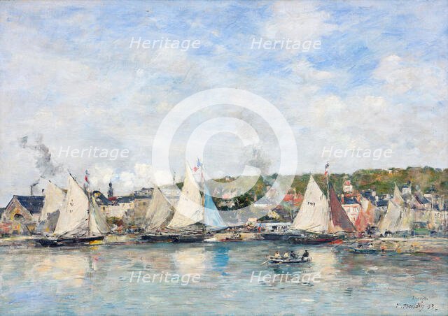 The port of Trouville, 1893. Creator: Boudin, Eugène-Louis (1824-1898).