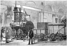 'Locomotion', the first steam locomotive, at the Railway Jubilee, Darlington, Durham, 19th century. Artist: Unknown